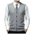 thumbnail image 1 of Men's Knit Sleeveless Vest for Casual Layering – Solid Color Cardigan-Style Vest for Everyday Wear, 1 of 7