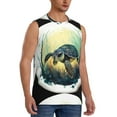 thumbnail image 2 of Bingfone Watercolor Turtle3 Pattern Men's Tank Tops Workout Sleeveless Tee Shirts Running Beach Tanks for Men-Small, 2 of 8