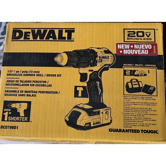 DEWALT 20V MAX Brushless Cordless 1/2-inch Hammer Drill Kit w/ Battery, Charger