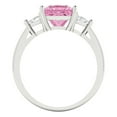 thumbnail image 4 of 2.32 ct Princess Cut Simulated Pink Diamond 3 Stone 14K White Gold Womens Engagement Ring, 4 of 5