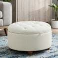 thumbnail image 3 of 30'' Round Ottoman with Storage, Modern Tufted Storage Ottoman with Removable Top for Living Room, Bedroom, Beige, 3 of 8