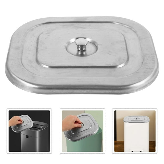 WHAMVOX Large Recessed Trash Bin Cover Stainless Steel Can Lid Office