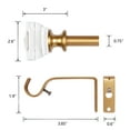 thumbnail image 3 of 3/4" Diameter Standard Decorative Window Curtain Rod, Adjustable Curtain Rod for Windows , Acrylic Square Finials, 3 of 6