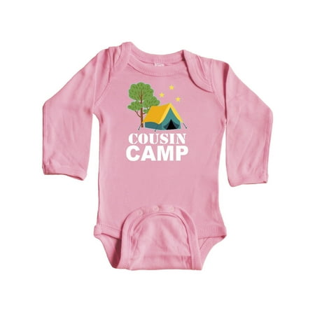 

Inktastic Cousin Camp Apparel Camping Gift Baby Boy or Baby Girl Long Sleeve Bodysuit