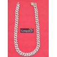 thumbnail image 3 of Gaspara Miami Link Baguette 20'' Cubic Zirconia Cuban Chain Necklace 925 Sterling Silver for Men's, 3 of 4