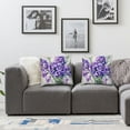 thumbnail image 3 of Acheng Purple Lavender Throw Pillow Cover Set of 2 Cases Bouquet Flowers Botanical Painting Outdoor Decor Pillowcase Home Square Pillow Slip White, 3 of 6