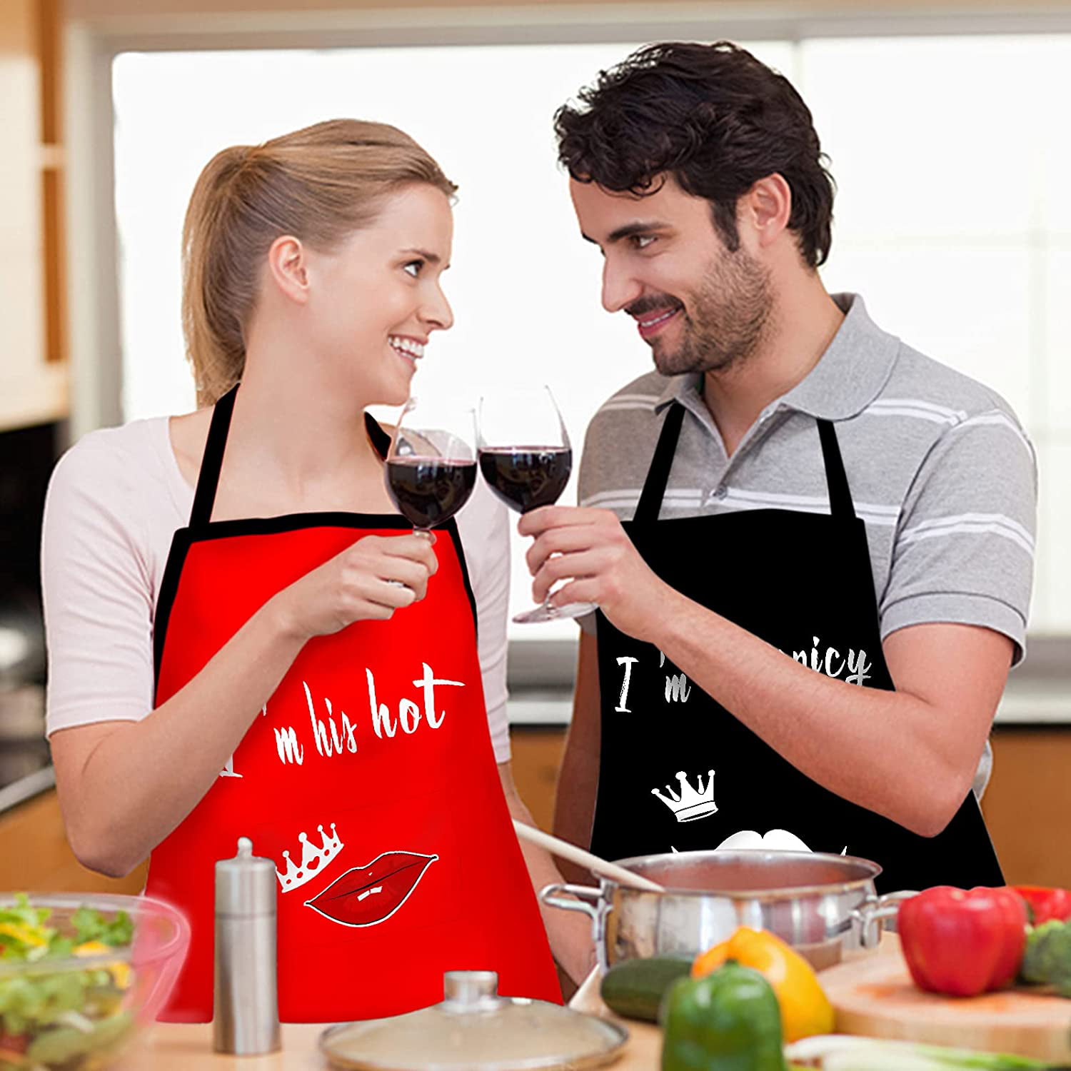  LONGESISM Kitchen Grill BBQ Cooking Apron Chef is Always  Right+Fun Chef Cooking Apron Cooking is My Language Christmas Stocking  Stuffers Gifts for Men Husband Father Gift Idea : Home & Kitchen