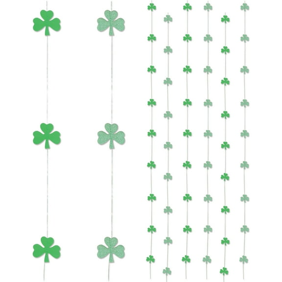 Beistle Club Pack of 72 St. Patrick's Day Shamrock Stringers Hanging Decorations  6'