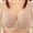 Khaki, variant on Womens Fashion Bra Wire Free Front Closure Push Up Breathable ABC Cup Plus Size Daily Bras