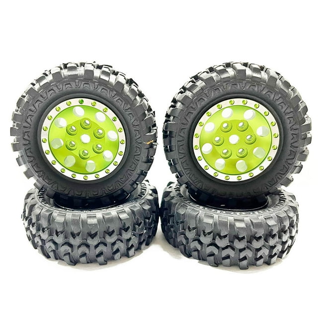 Vogacara RCGOFFLOW Llantas Neumático Llantas De Ruedas RC Neumáticos Resistentes Al Desgaste para 1/24 ECX FTX RGT FTX5503DR FTX5503DG Kits de construcción modelo Verde