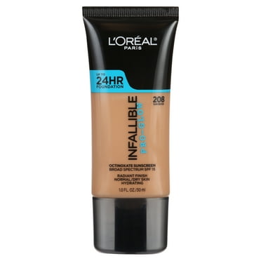 L'Oreal Paris Infallible Pro-Glow Liquid Foundation Makeup, 209 Caramel Beige, 1 fl oz