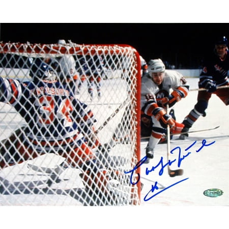 Pat LaFontaine Autographed Backhand Shot 8" x 10" Photograph