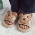 thumbnail image 6 of Women Cute Cartoon Open Toe Animal Shape Slippers,Bear Slippers,Cozy House Slides Anti-Slip Thick Bottom Home Beach Sandals Shoes Indoor Outdoor（Size：9-10）, 6 of 6