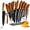 Brown, variant on Knife Block Set, 19 PCS Kitchen Knife Set with Acrylic Block and Sharpener, German High-Carbon Stainless Steel Knife Sets with 6 Serrated Steak Knives, Bread Knife, Chef Knife, Rust-Proof