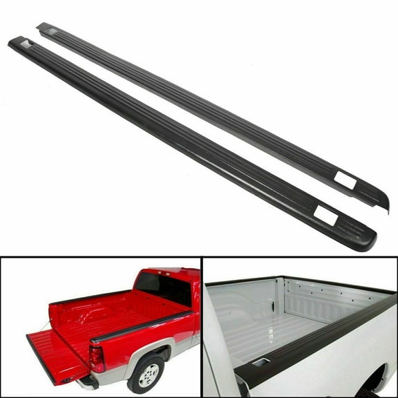 WaiRitoday Black Bed Rail Caps Cover Compatible with 1999-2006 Chevy Silverado Sierra 6'6" Bed 72-01151