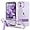 258-Purple, variant on Design for iPhone 11 Case with Stand, Clear Slim Shockproof Bumper Metal Kickstand Cover Shockproof Protective Hard Phone Case for Apple iPhone 11 6.1", Clear