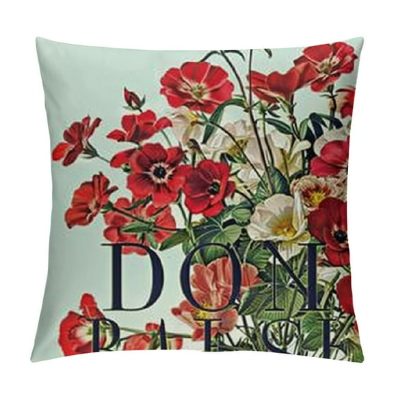 YINGXI Red Geranium Flowers Botanical Floral Plant Outdoor Pillows Sweet Home Decor Housewarming Gifts 12x12in