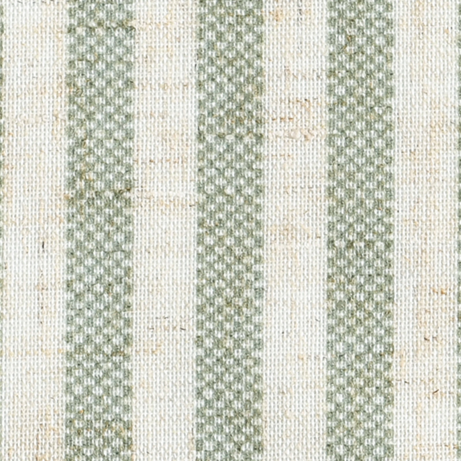 Striped Green on Linen Beige