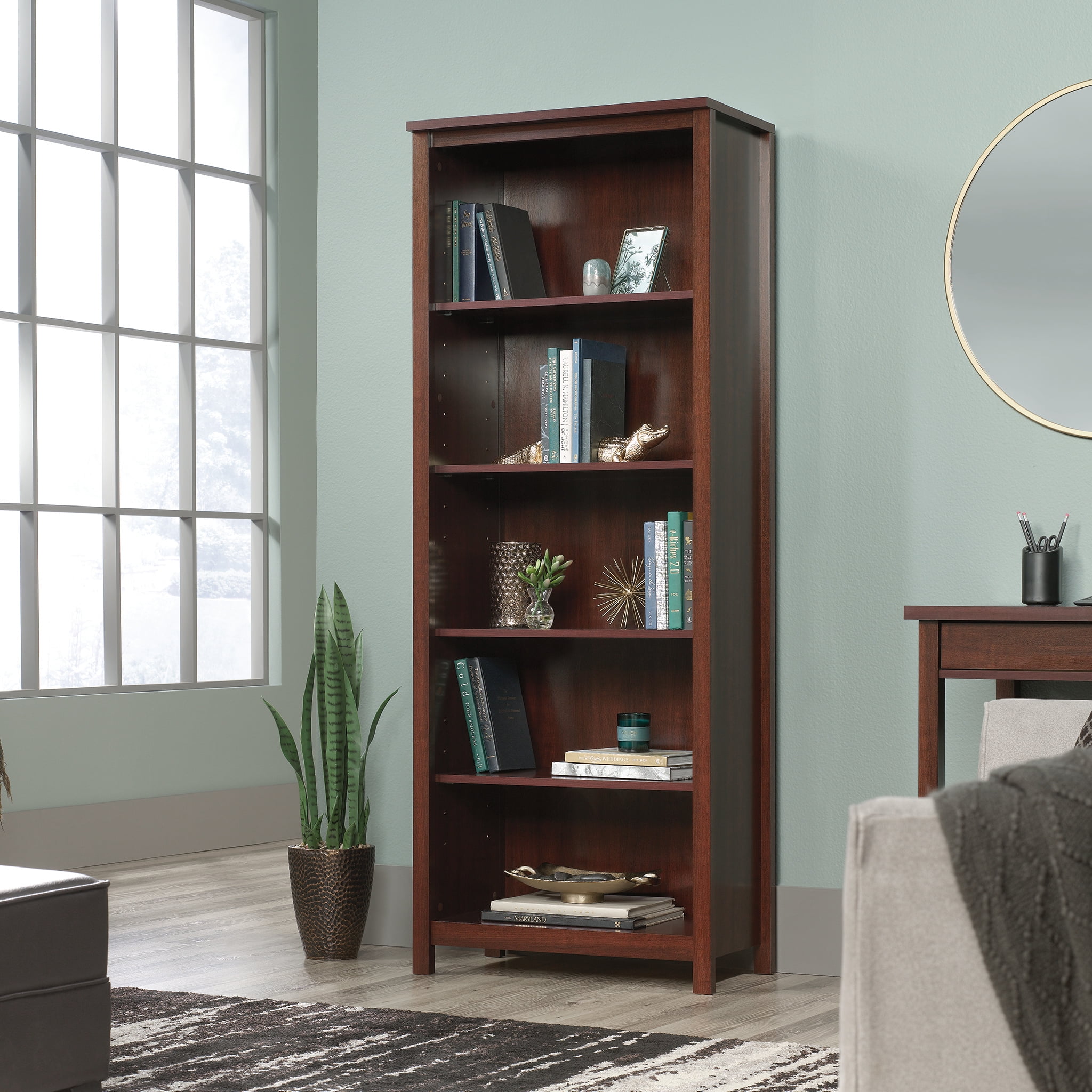 Sauder Brookland Library Bookcase, Select Cherry Finish