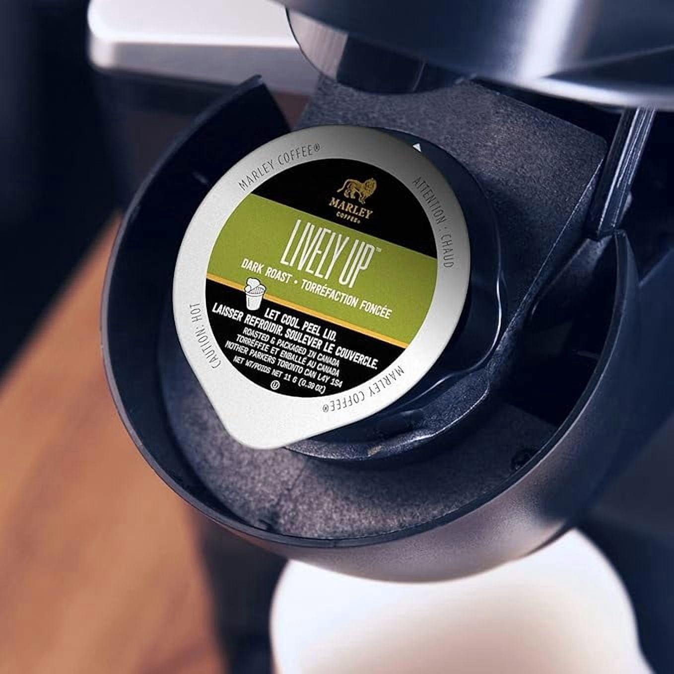 Marley Coffee Lively Up, Fairtrade Certified, Dark Roast Coffee, Keurig K-Cup Brewer Compatible Pods, 96 Count
