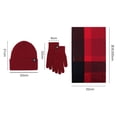 thumbnail image 4 of Plaid Scarf Winter Shawl Warm Set Knit Hat Gloves Three Piece Combo for Outdoor Cold Weather, 4 of 9