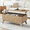 Oak, variant on LEFHDA Lift Top Coffee Table with Hidden Compartment Geometric Pattern Design Coffee Tables Small Rectangle End Table for Living Room Accent Furniture