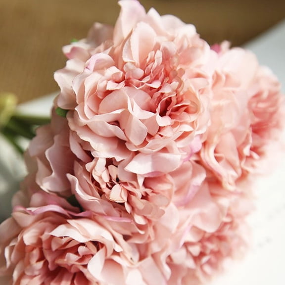 ETEREAUTY 5-Pack Artificial Peony Flower Bouquets for Wedding, Home Decor, Party Decorations, Realistic Silk Plants