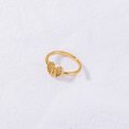 thumbnail image 4 of Adjustable Brass Gold-Plated Couple Rings with Love Heart Micro-Set Design, European Style, Copper Zircon Material, 4 of 6