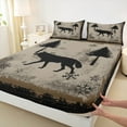 thumbnail image 3 of Feelyou Farmhouse Wolf Animal Bed Sheets, Western Woodland Wildlife King Sheets, Christmas Snowflake Sheet Set, Ultra Soft Bedroom Decor, 4-Piece, 3 of 7
