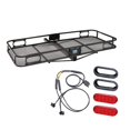thumbnail image 1 of Pro Series Rambler Trailer Mounted Hitch Cargo Carrier Basket + LED Light Kit, 1 of 8