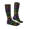 thumbnail image 3 of Balery Mardi Gra Geometric Fun Novelty Socks Men'S Women'S Crew Socks Funny Crazy Novelty Socks Quirky And Cool Socks, 3 of 9