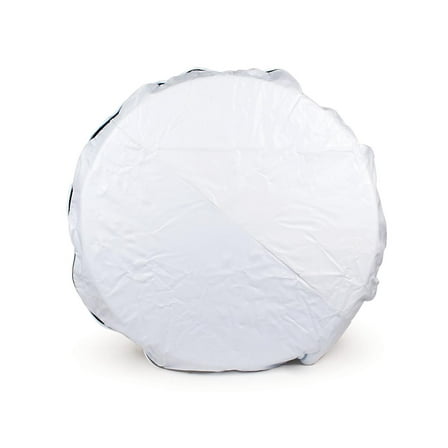 Camco RV Spare Tire Cover | Fits 28-inch Diameter Wheels | Vinyl, Arctic White (45345)
