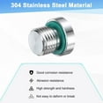 thumbnail image 2 of 1-Pack Inner Hex Head Pipe Fitting Plug, M14x1.5mm 304 Stainless Steel Socket Bung Plug with Fluorine Sealing Ring, 2 of 6