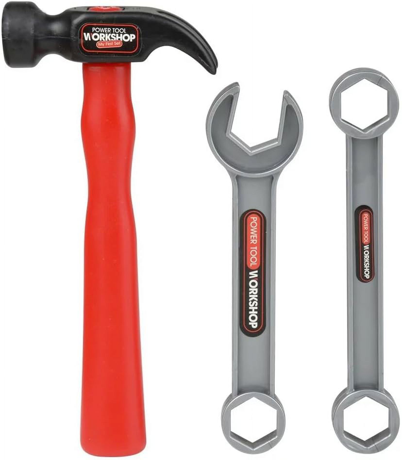 Handyman Manual Tool Set Playset (12-Piece Pack) Perfect for Handyman Kids Ages 3+. 6" Plastic Hammer, Screwdriver, Ruler, Bolts and Screws, Range. (Hats, Handyman Tool Set, H0012)