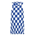 thumbnail image 3 of Blue and White Kentucky Checkerboard Spring Summer Dresses for Women Fashion T-shirt Dress Casual Sleeveless Loose Sundress with Pockets, 3 of 5