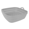 thumbnail image 2 of Reusable Fryer Liners Wave Grain Square Fryer Silicone Basket for Home Baking Camping Barbecuing Grey, 2 of 5