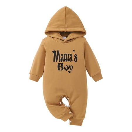

QYZEU Baptism Outfits for Girls Baby Jumper Outfit Toddler Boys Girls Long Sleeve Romper Letter Prints Hoodie Jumpsuit