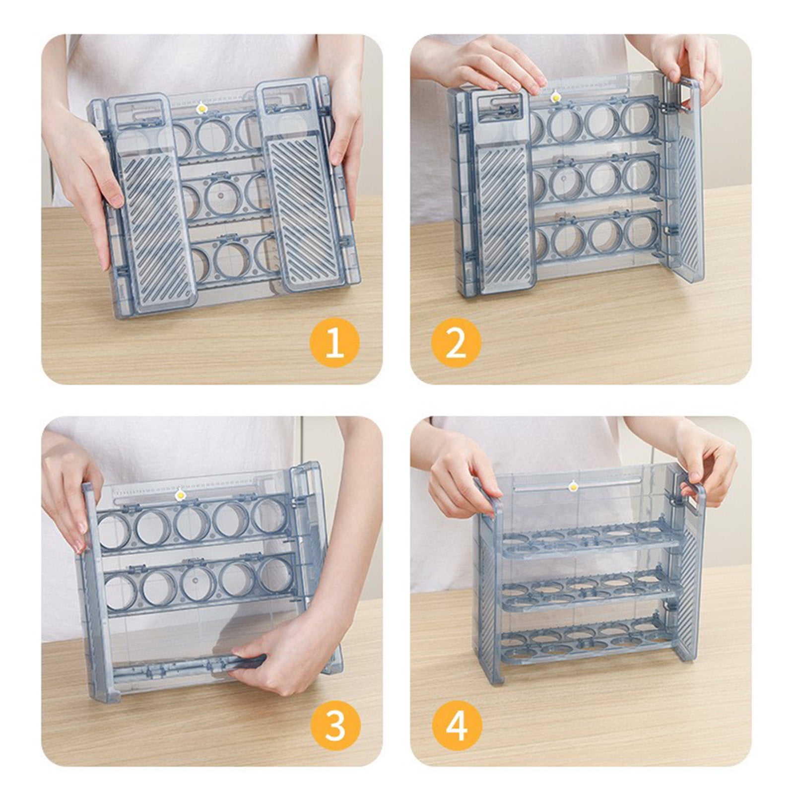 Yyuenw Egg Storage Container, Foldable Plastic Egg Storage Container, Ideal for Storing Eggs