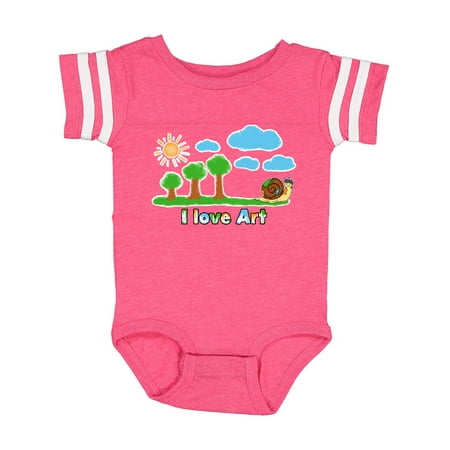 

Inktastic Painting Snail I Love Art Clouds Sun and Tree Gift Baby Boy or Baby Girl Bodysuit