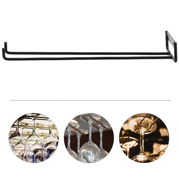 Milisten 1Pcs Black Iron Wire Glass Rack Hanging for Home and Coffee Shop Use