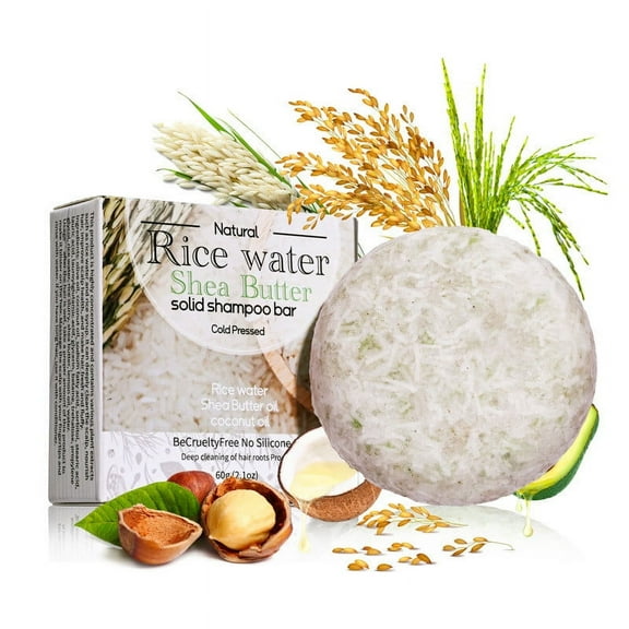 HHBEAUTY Vegan Rice Soap for Body & Face & Hair, Gentle Long-lasting Moisturizing Rice Milk Soap for All Skin Type,Deep Cleaning Rice Handmade Soap Bar for Men & Women