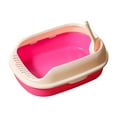 thumbnail image 2 of Cat Kitten Toilet Pet Litter Tray Bedpan Cat Litter Container Pink, 2 of 8
