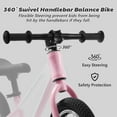 thumbnail image 4 of Kids Balance Bike, Magnesium Lightweight Frame Toddler Bike, No Pedal Kids Bike with 12" Rubber Tires, Gift for Girls Boys 2 3 4 5 Years Old., 4 of 8