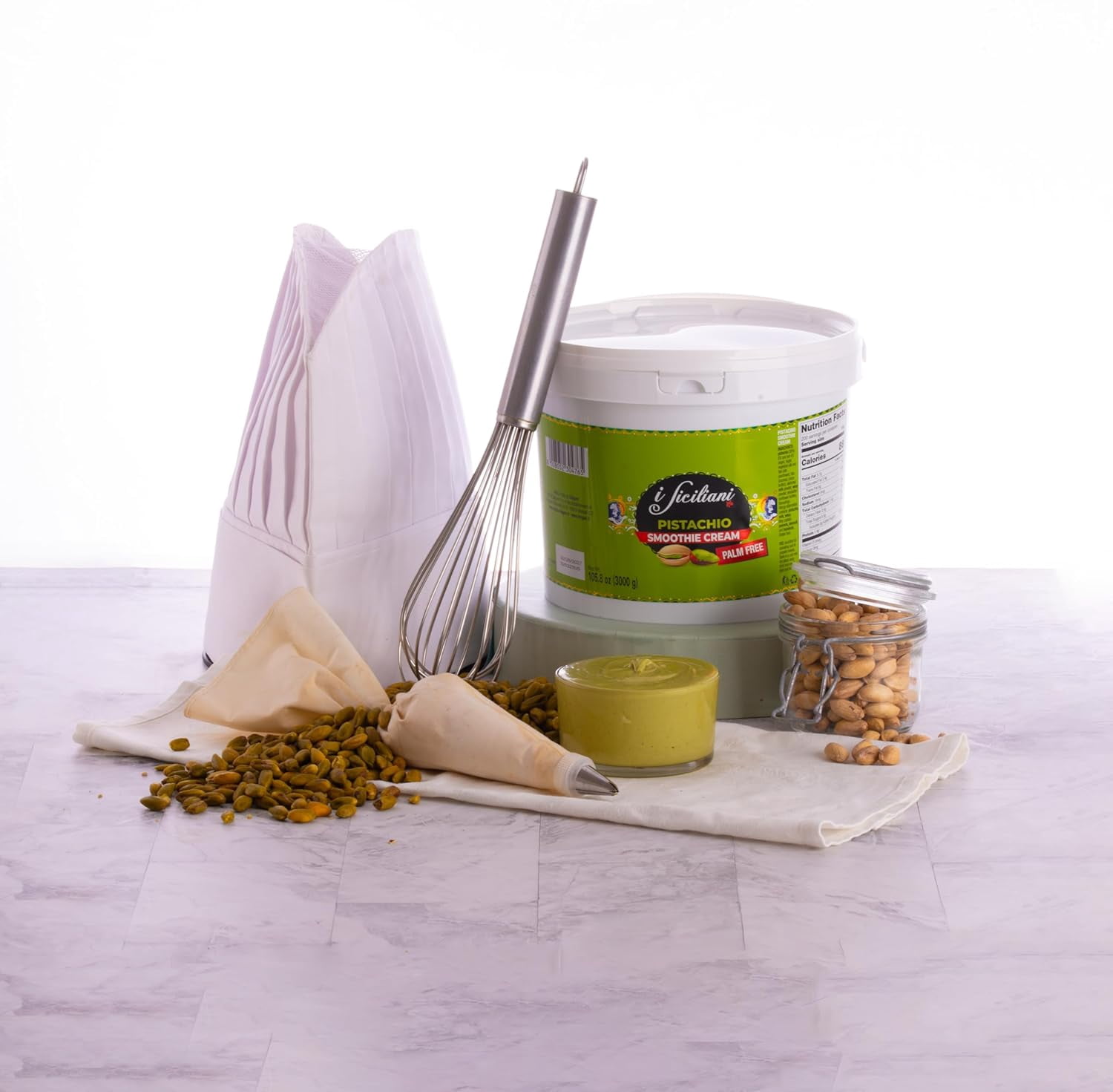I Siciliani Spreadable Pistachio Cream 3000g | Premium Italian Pistachio Spread | Palm Oil Free | Product of Italy | 105.8oz Tub