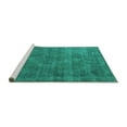 thumbnail image 2 of Ahgly Company Machine Washable Indoor Round Oriental Turquoise Blue Industrial Area Rugs, 7' Round, 2 of 4