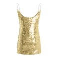 thumbnail image 4 of Babysbule Summer Dresses for Women Ladies Fashion Solid Color Sleeveless Sling Sexy Sequin V-Neck Dress, 4 of 5