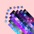thumbnail image 1 of Tira de origami de estrellas impresas con dibujos animados, trébol de cuatro hojas, estrellas navideñas, paquete de papel hecho a mano en color para origami, 1 of 6
