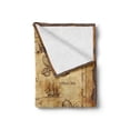 thumbnail image 2 of Island Map Soft Flannel Fleece Blanket, Super Detailed Treasure Map Grungy Rustic Pirates Gold Secret Sea History Theme, Cozy Plush for Indoor and Outdoor Use, 60" x 80", Beige Brown, by Ambesonne, 2 of 6