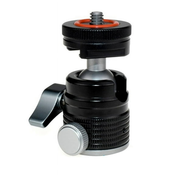 Mini Ball Head Tripod Head with Universal 1/4 Inch Screw Mounts for DSLR Cameras Flash Tripod Monopod Fill Light,1 x Tripod ball head,Black