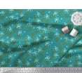 thumbnail image 2 of Soimoi Green Poly Georgette Fabric Leaves,Insect & Floral Artistic Decor Fabric Printed BTY 52 Inch Wide, 2 of 3